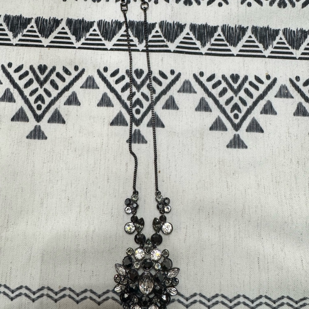 Givenchy Black and Silver Crystal Necklace